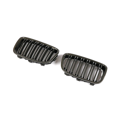 Matte Dual Slat Carbon Fiber Front Grille for BMW 1 Series F20, F21 Pre-LCI (2011-2015)