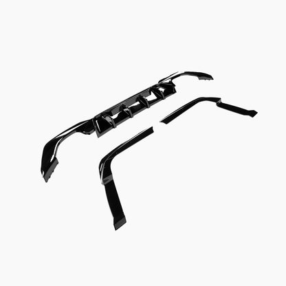 BMW 3 Series G20 (2019–present) MPC Rear Diffuser With Rock Sliver Tips/For M-Tech Gloss Black