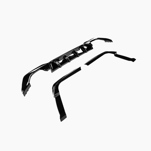 BMW 3 Series G20 (2019–present) MPC Rear Diffuser With Rock Sliver Tips/For M-Tech Gloss Black