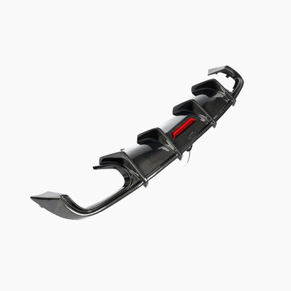 Kabul Style Carbon Fiber Rear Diffuser Dual Exhaust for Audi A4 B9 Pre-LCI (2016-2019)