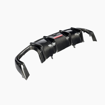 Kabul Style Carbon Fiber Rear Diffuser Dual Exhaust for Audi A4 B9 Pre-LCI (2016-2019)