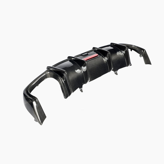 Kabul Style Carbon Fiber Rear Diffuser Dual Exhaust for Audi A4 B9 Pre-LCI (2016-2019)