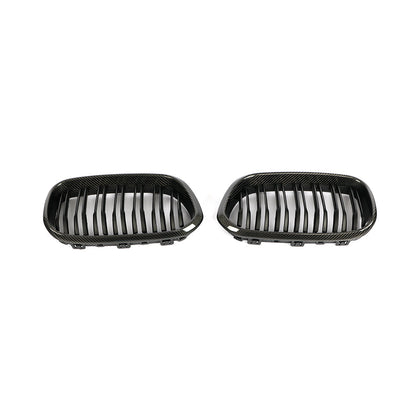 Matte Dual Slat Carbon Fiber Kidney Grille for BMW 1 Series F20, F21 LCI (2015-2019)