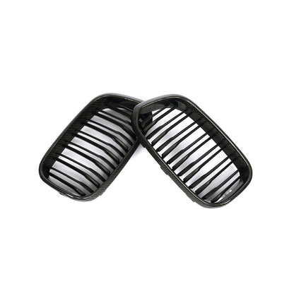 Matte Dual Slat Carbon Fiber Kidney Grille for BMW 1 Series F20, F21 LCI (2015-2019)