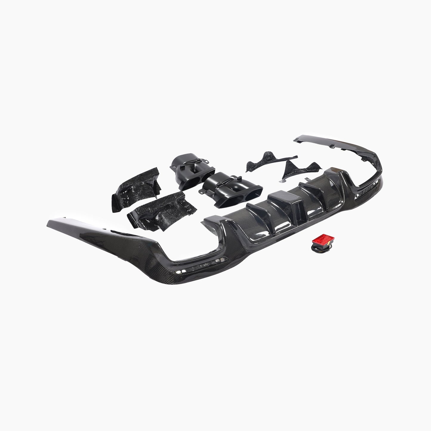 B Style Carbon Fiber Rear Diffuser For Mercedes Benz S‑Class W222 Facelift (2018–2020)