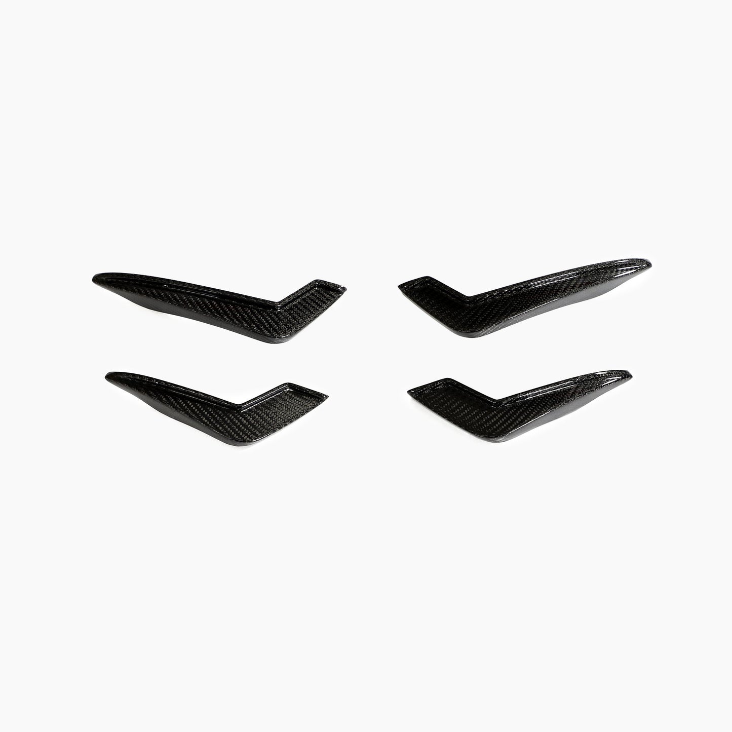 Carbon Fiber Front Bumper Fins Splitters Canard Lip For Audi RS5 Sedan(2017-2019)