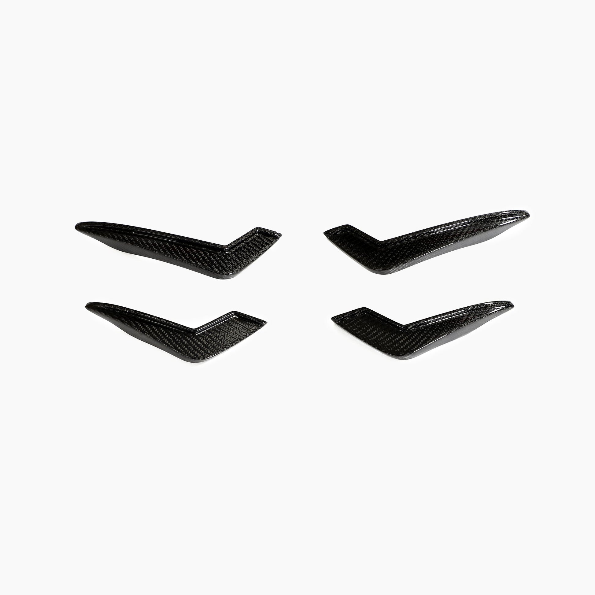 Carbon Fiber Front Bumper Fins Splitters Canard Lip For Audi RS5 Sedan(2017-2019)