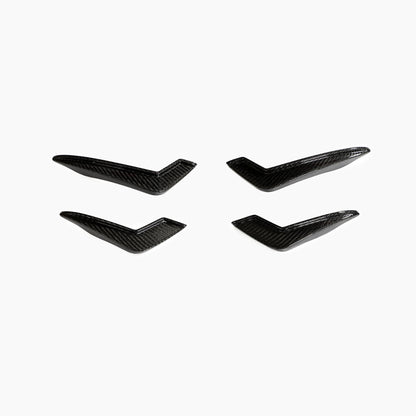 Carbon Fiber Front Bumper Fins Splitters Canard Lip For Audi RS5 Sedan(2017-2019)