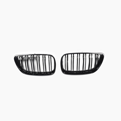 Dual Slat Gloss Black Front Grille For BMW 2 Series F22 Coupe F23 Convertible (2014–2021)