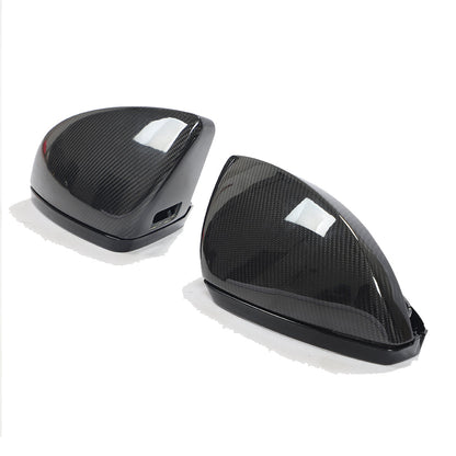 ST Style Carbon Fiber REPLACEMENT Mirror Caps for Audi A6/S6/RS6 A7/S7/RS7 C8 (2019-2024) (With Lane Assist)
