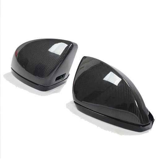 ST Style Carbon Fiber REPLACEMENT Mirror Caps for Audi A6/S6/RS6 A7/S7/RS7 C8 (2019-2024) (With Lane Assist)