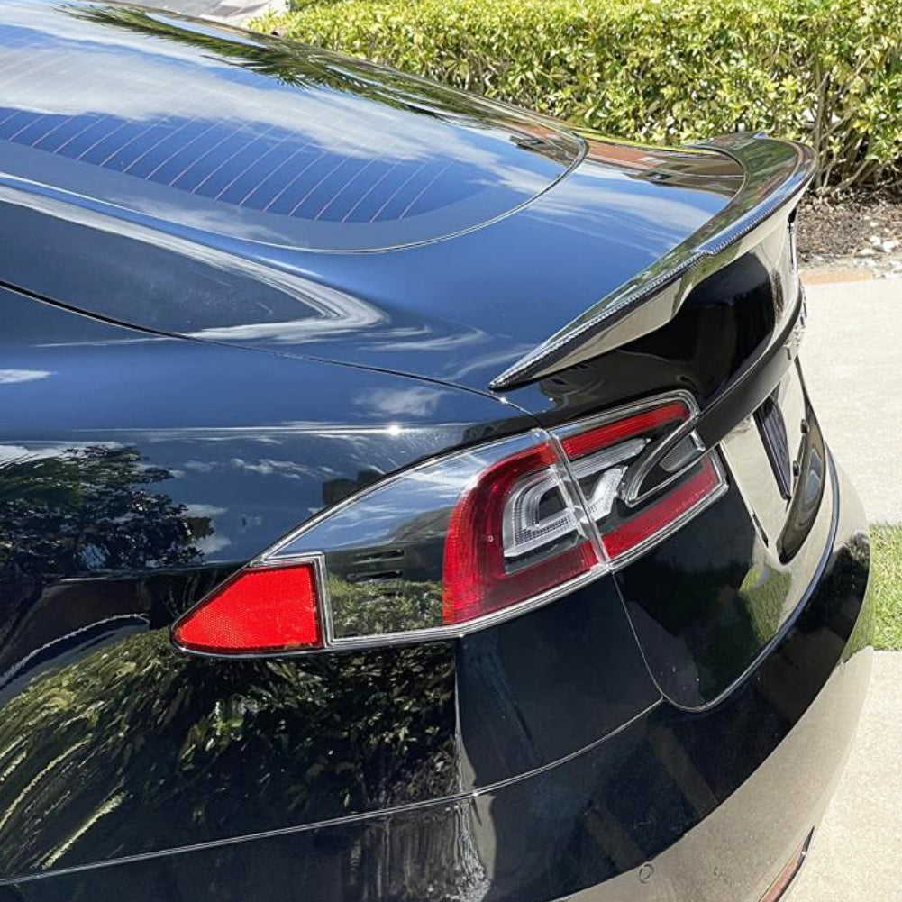 Revozport Style Carbon Fiber Trunk Spoiler  for Tesla Model S Sedan (2012-present)