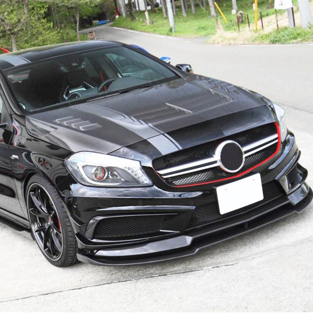 VRS Style Carbon Fiber Front Lip for Mercedes Benz A-Class W176 Sport/A45 AMG Pre-Facelift (2012-2015)