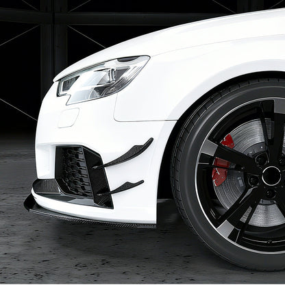 ST Style Carbon Fiber Front Bumper Fins for Audi RS3 8.5V LCI (2017-2020)