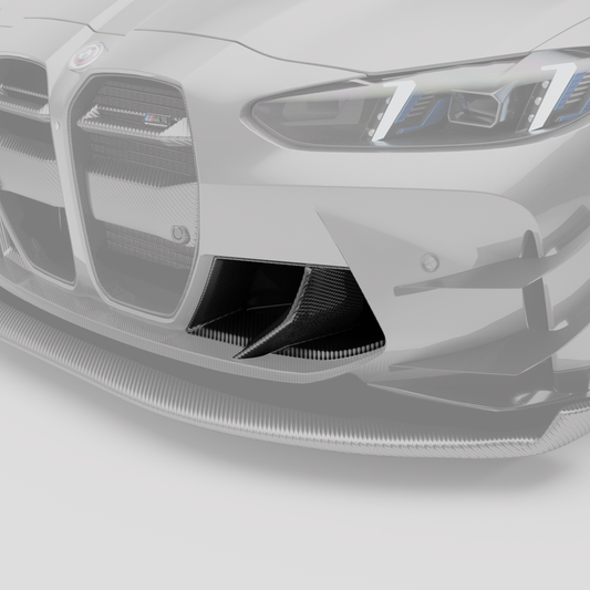 BMW M3 carbon fiber front inlet render showing duct shape