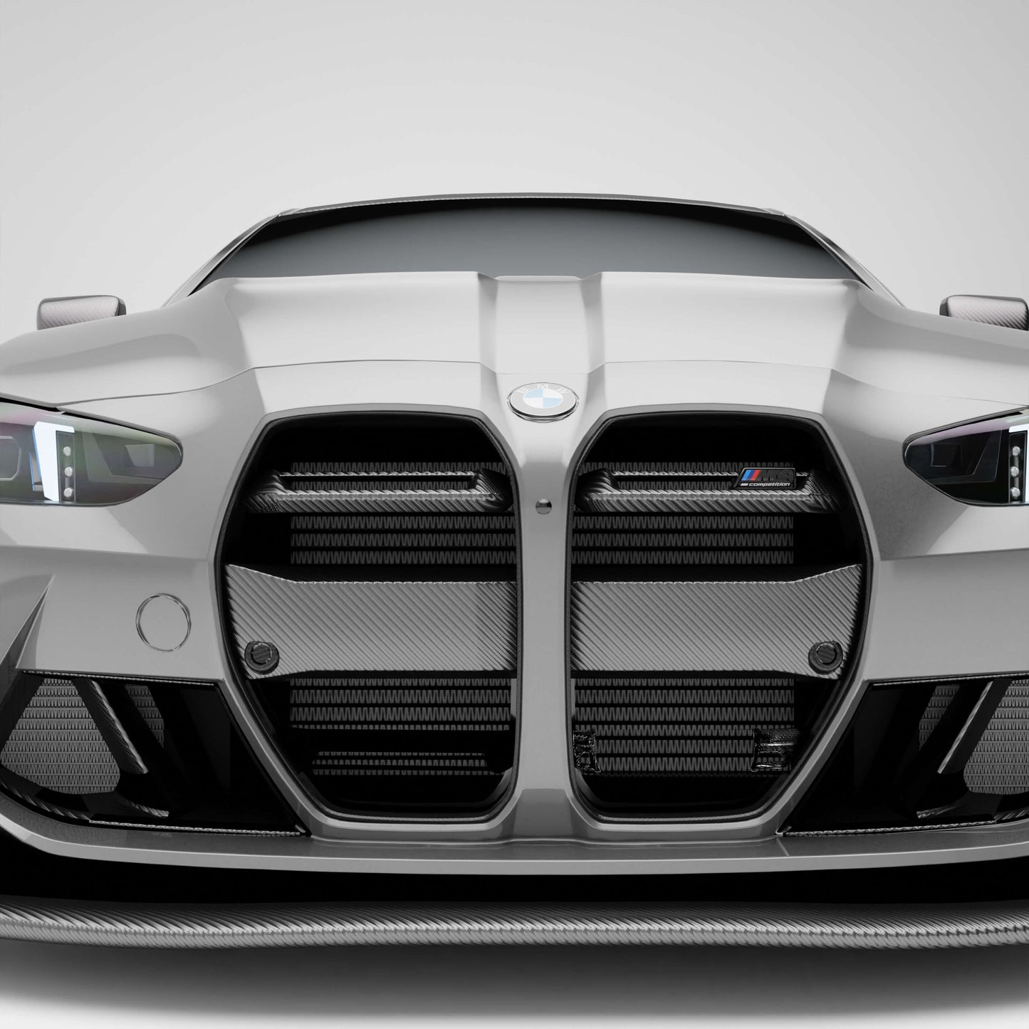 BMW M4 G82 carbon fiber front grille with ACC front-on view