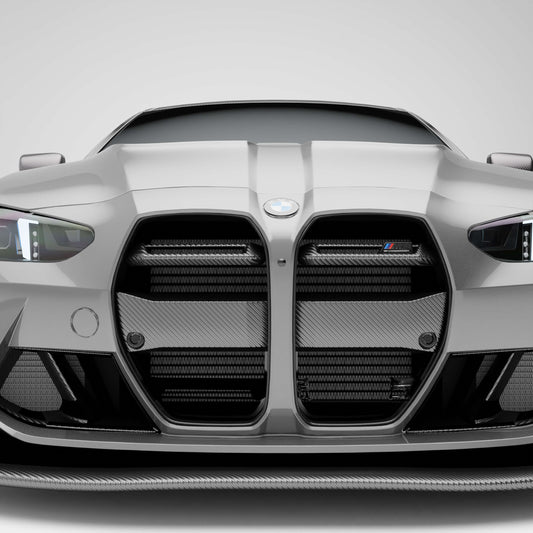 BMW M4 G82 carbon fiber front grille with ACC front-on view