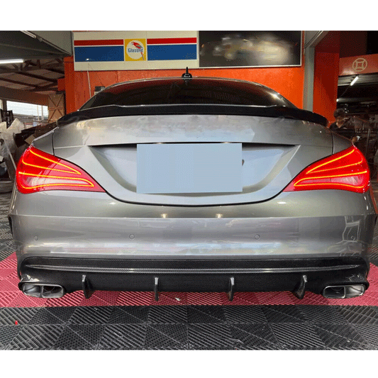 ST Style Carbon Fiber Rear Diffuser for Mercedes Benz CLA C117 Sport & CLA 45 AMG  Pre‑Facelift & Facelift (2013–2019)
