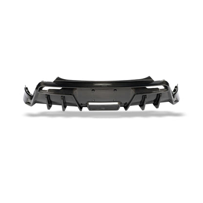 Tesla Model Y carbon fiber rear diffuser, fin and weave detail
