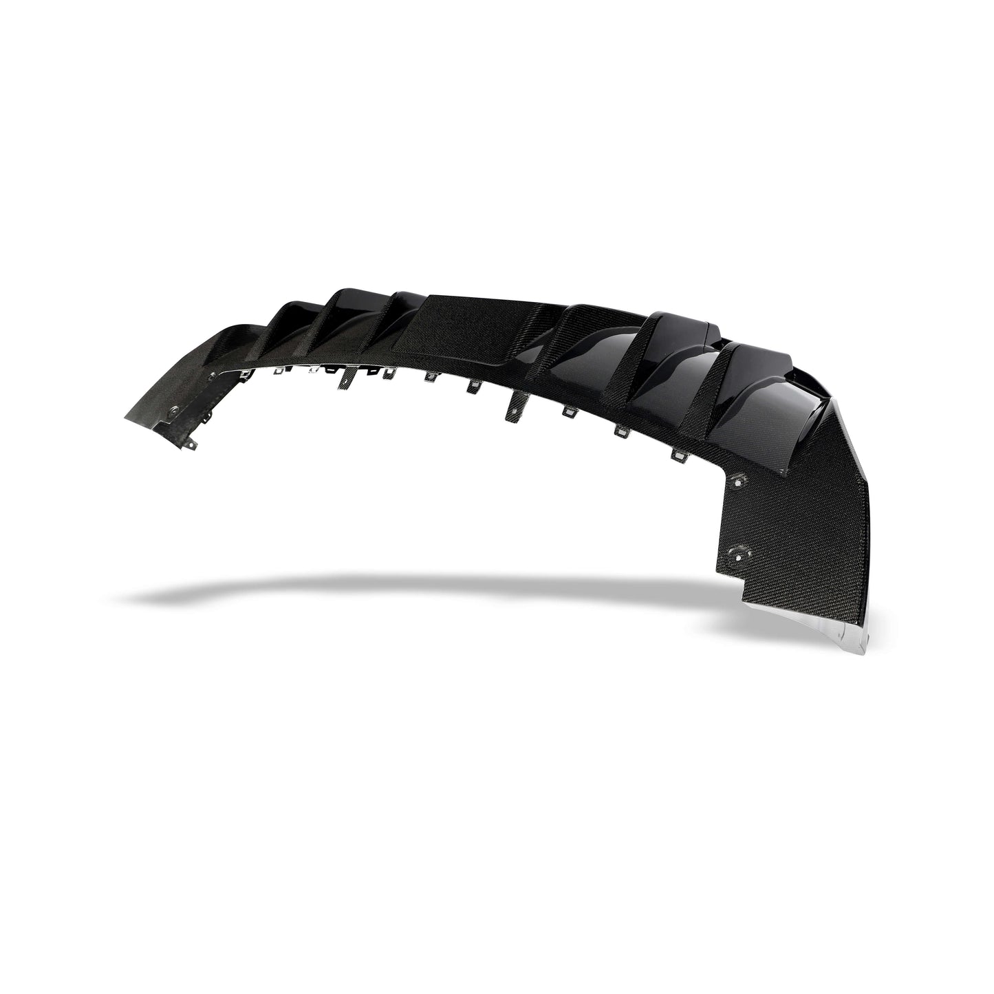 Tesla Model Y carbon fiber rear diffuser, rear three quarter view