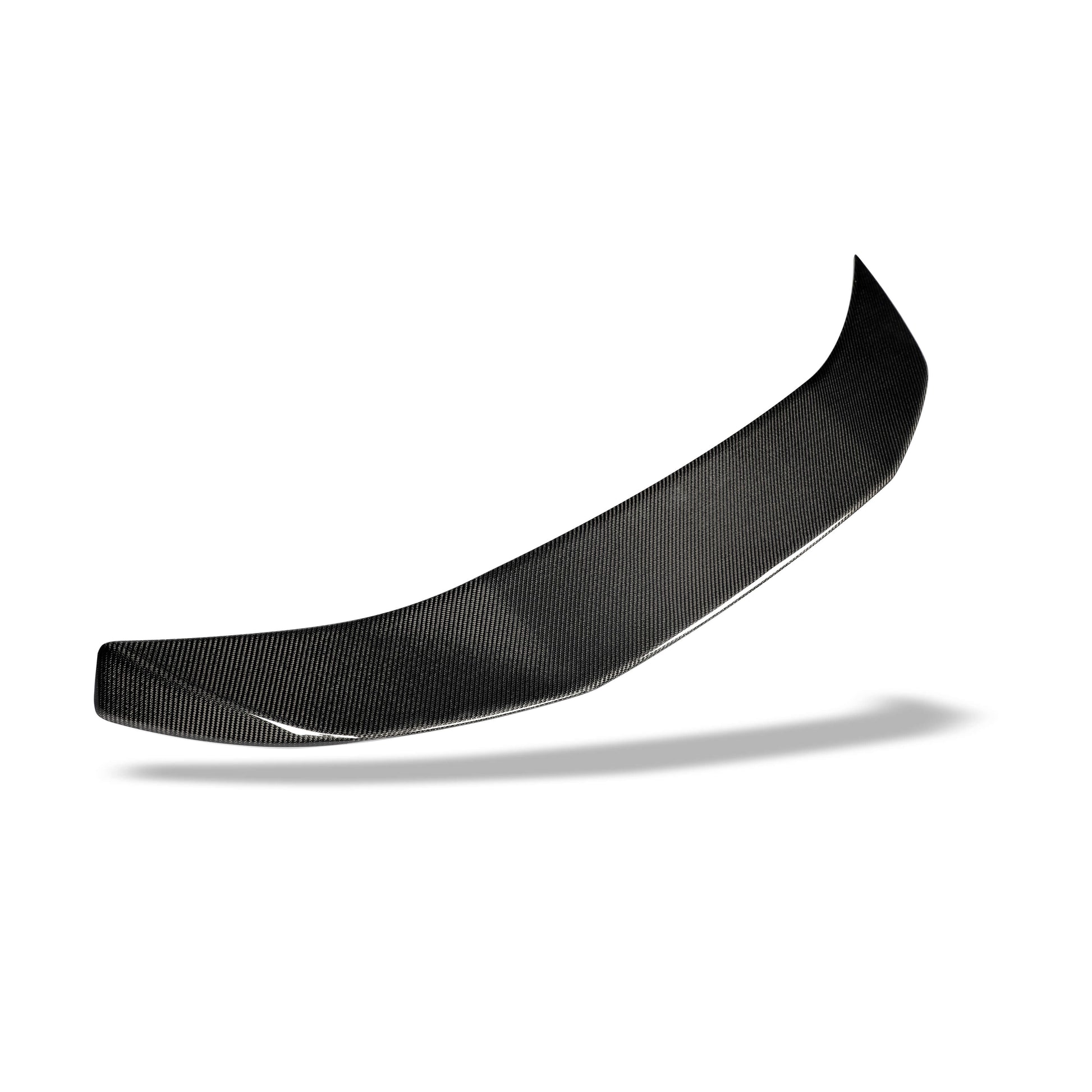 Tesla Model Y carbon fiber rear spoiler, edge profile detail