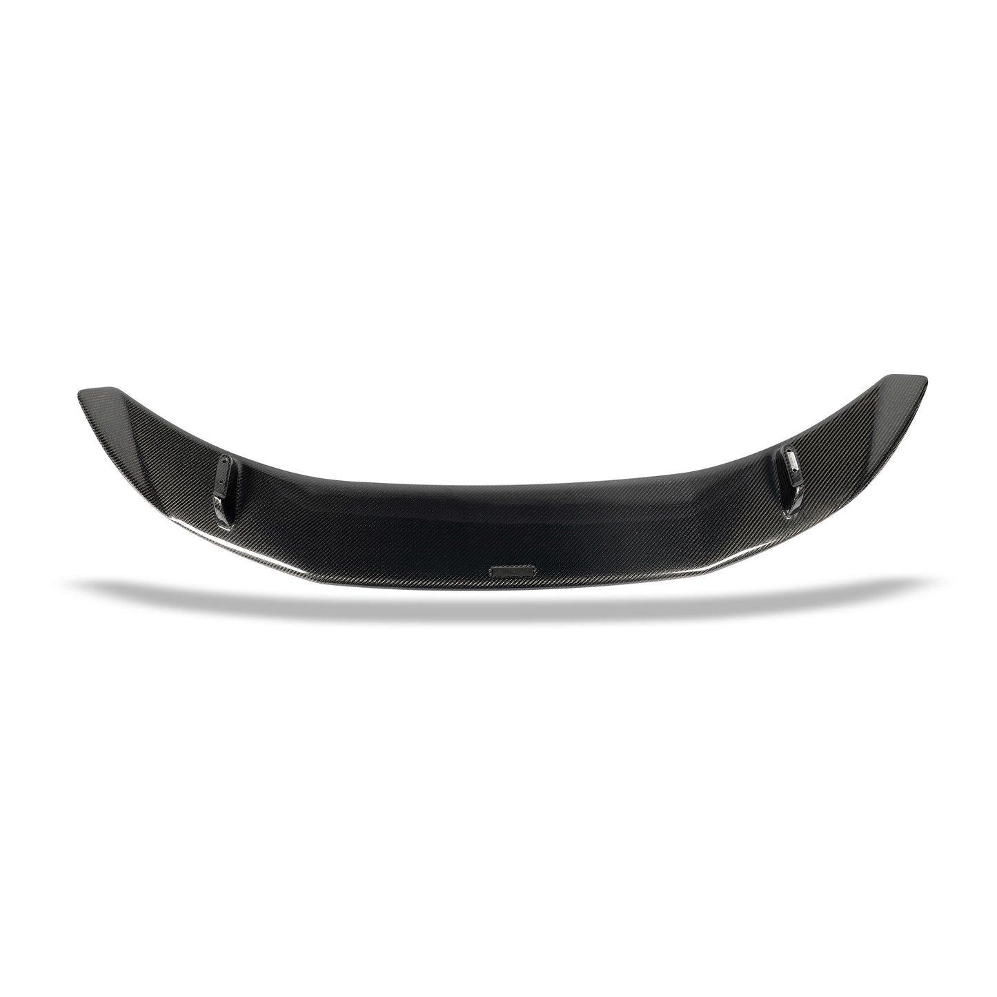 Tesla Model Y carbon fiber rear spoiler, rear angle on vehicle