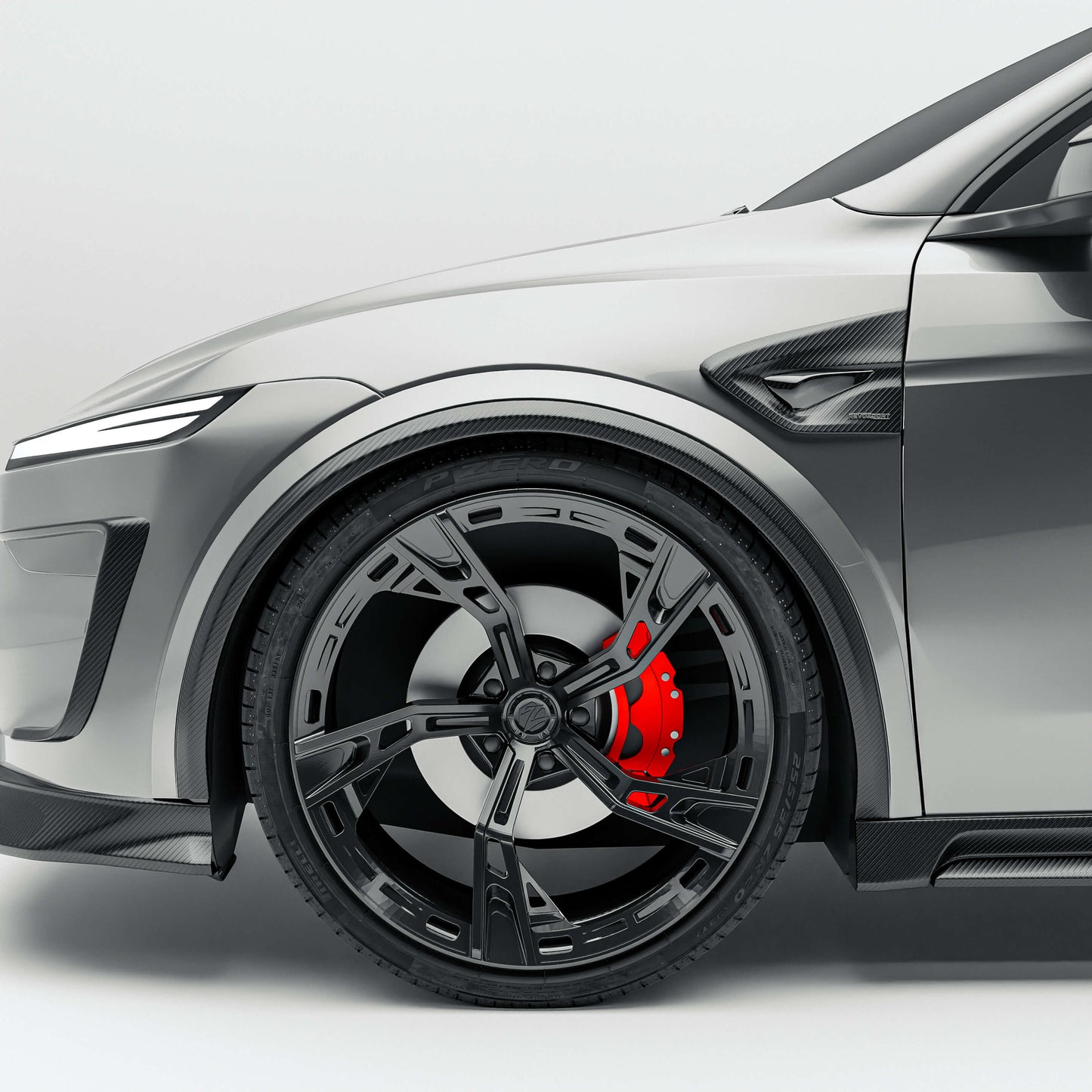 Tesla Model Y Juniper carbon fiber side fender vents, product studio view