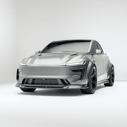 Tesla Model Y facelift carbon fiber front lip mounted under the bumper