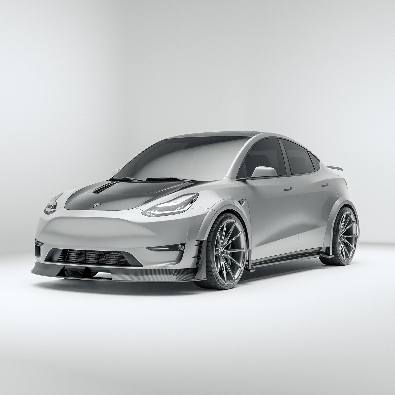 Tesla Model Y carbon fiber front lip main product view