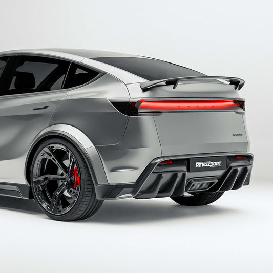 Tesla Model Y Juniper carbon fiber rear diffuser, full product view