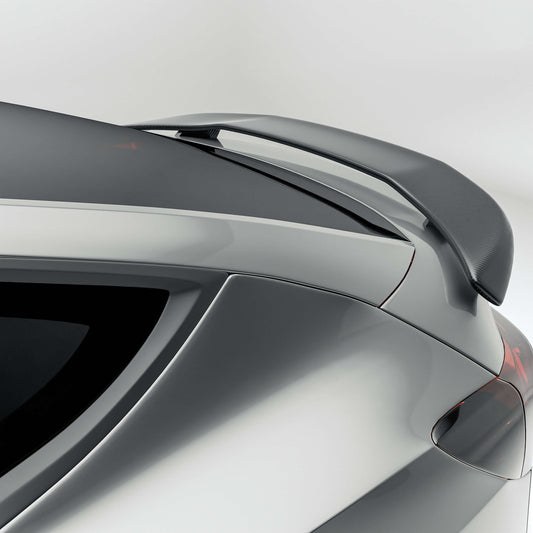 Tesla Model Y Juniper carbon fiber rear spoiler, full product view