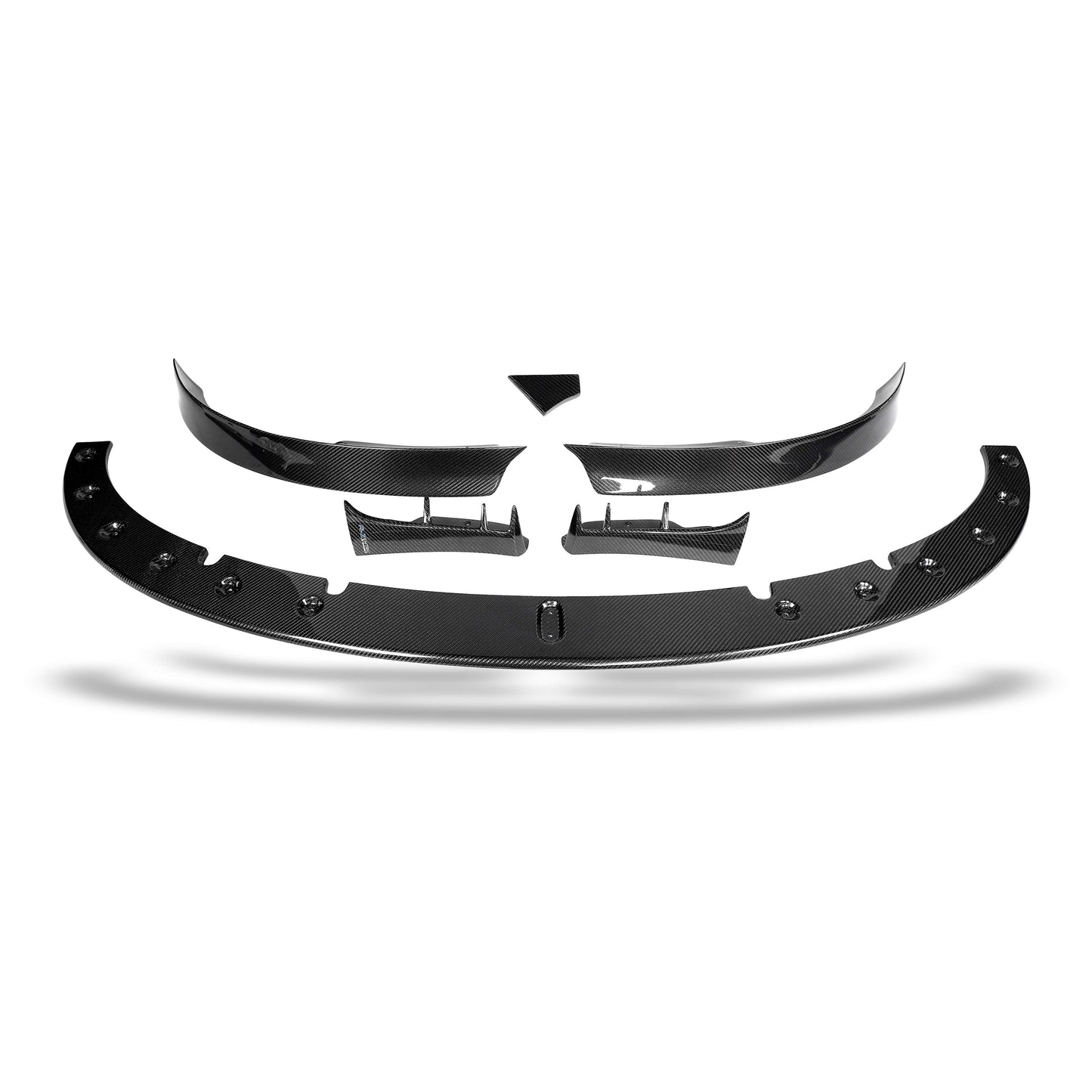 Tesla Model Y front lip splitter side edge fitment view