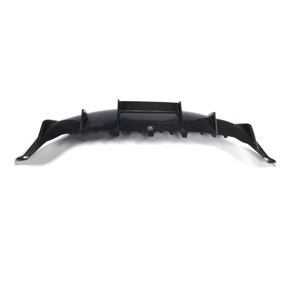 Carbon fiber rear diffuser angled fin profile detail