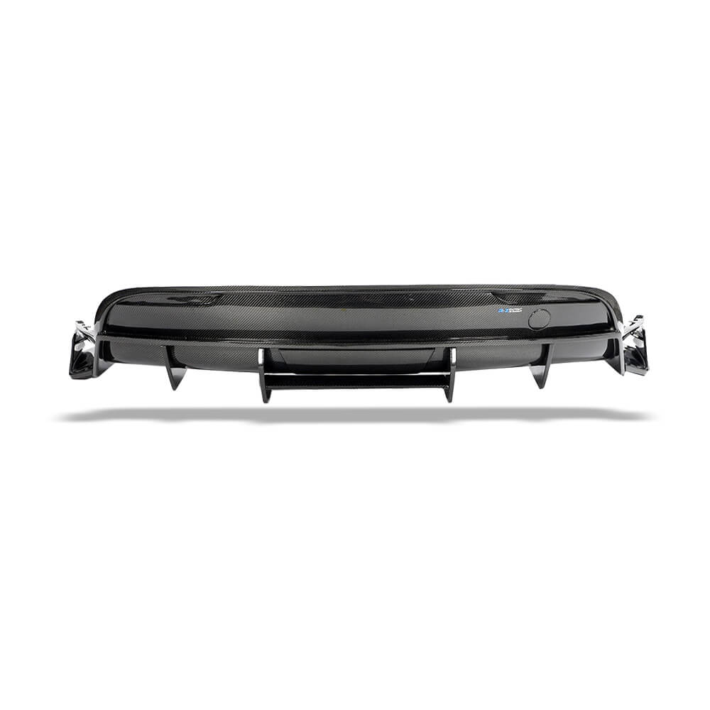 Tesla Model Y rear diffuser mounted underside perspective