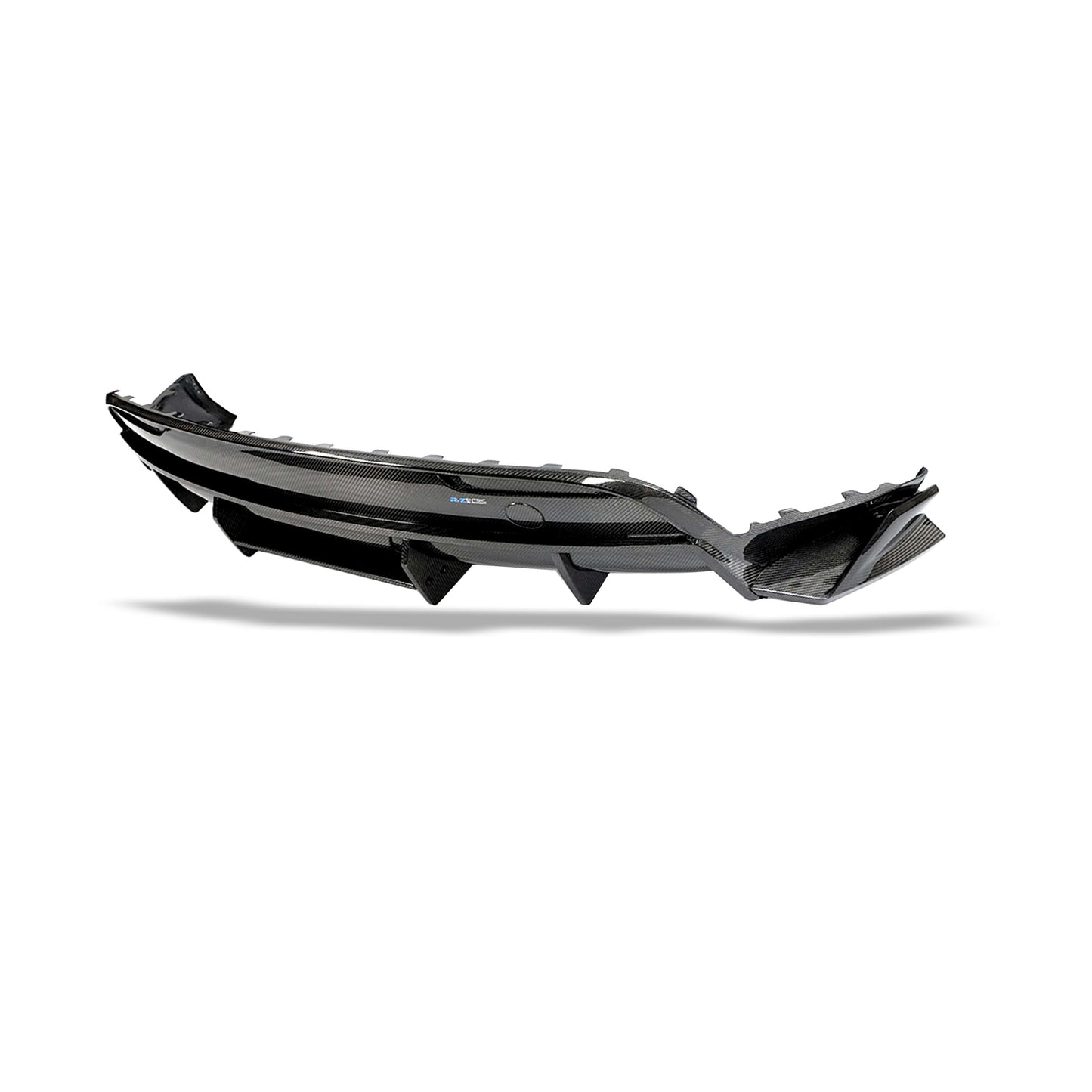 Carbon fiber diffuser gloss surface texture close-up