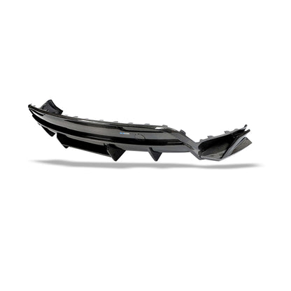 Carbon fiber diffuser gloss surface texture close-up