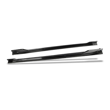 Carbon fiber side skirt gloss finish surface close-up