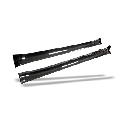 Tesla Model Y 2021-2024 side skirt installed lower edge view