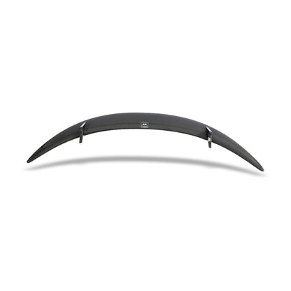 Side view of the carbon fiber rear spoiler on Tesla Model Y