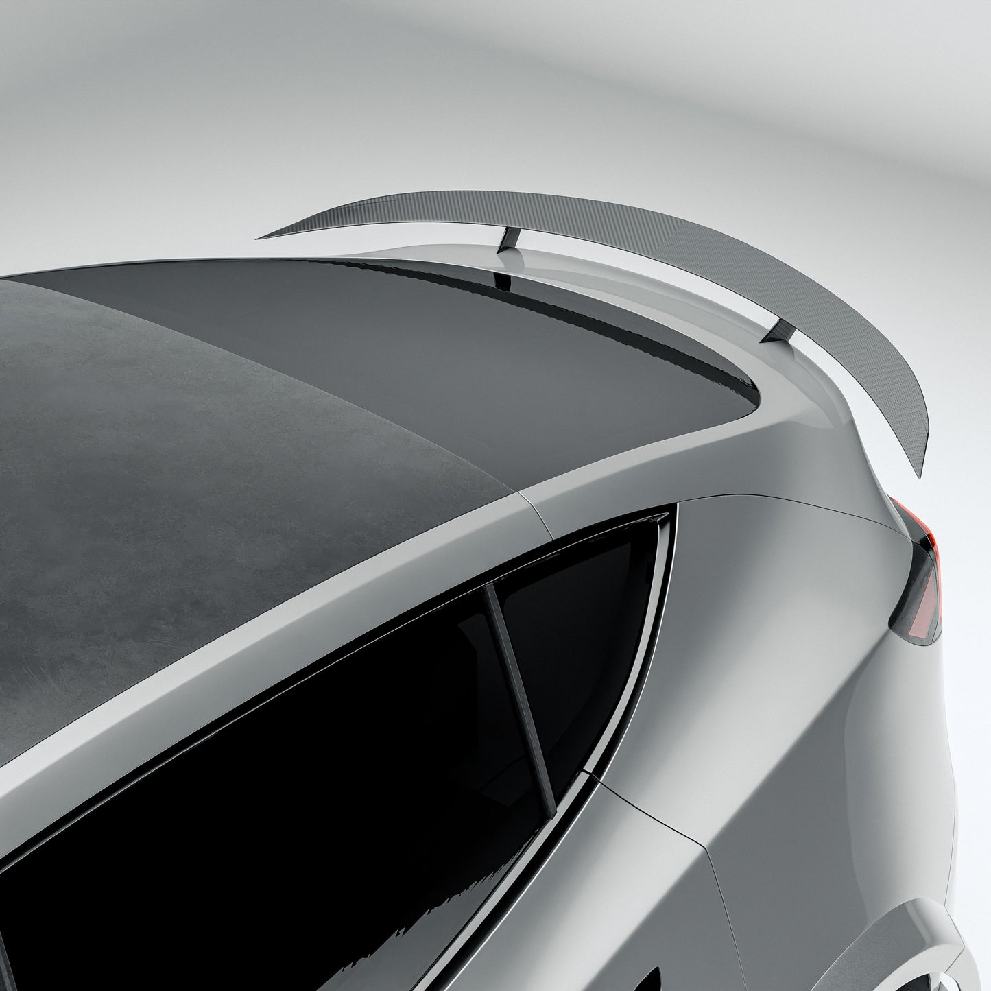 Tesla Model Y 2021-2024 carbon fiber rear spoiler mounted on the hatch