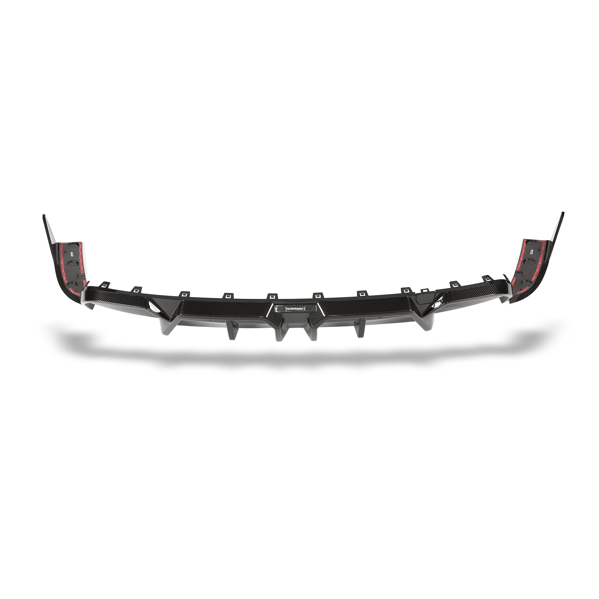 Carbon rear diffuser profile view on the BMW X6M F96 bumper