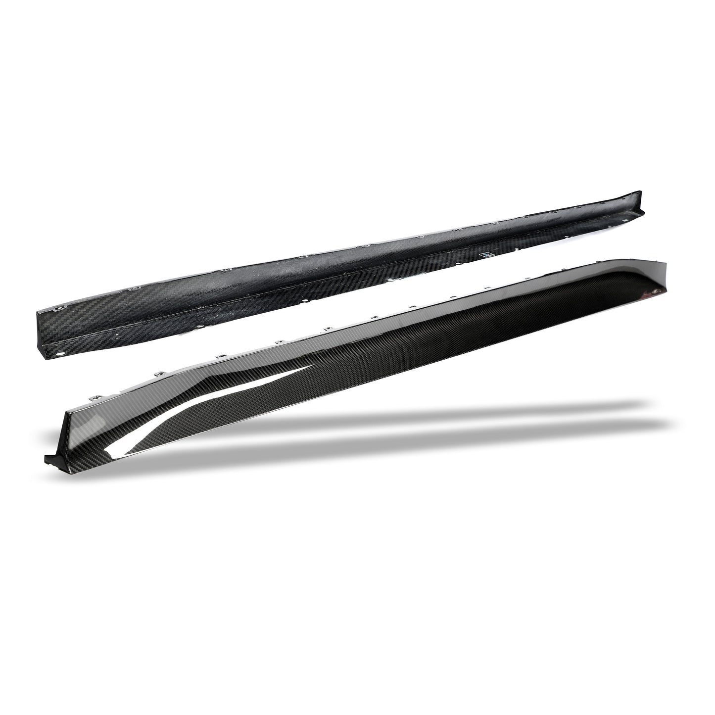 BMW M4 G82 carbon fiber race side skirt fitted on rocker panel