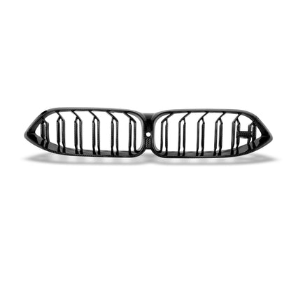BMW M8 F93 carbon fiber front grille installed front view
