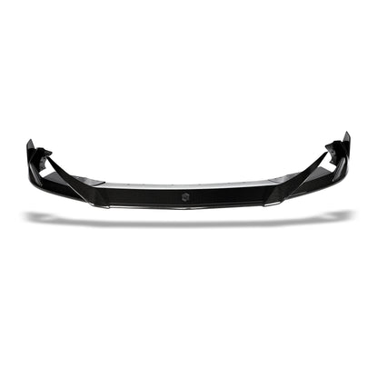 BMW X5M F95 front lip mounted on lower bumper, side angle