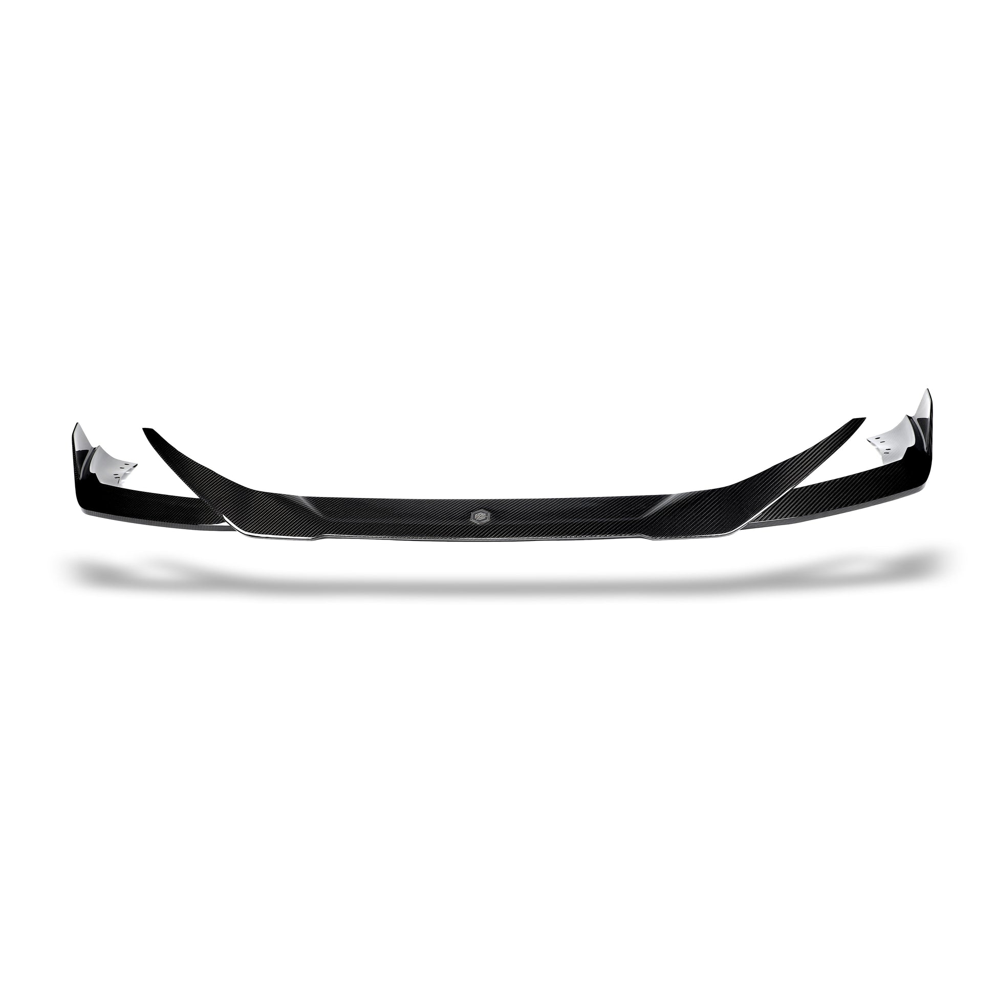 BMW X6M F96 Pre-LCI front lip mounted on bumper, side angle