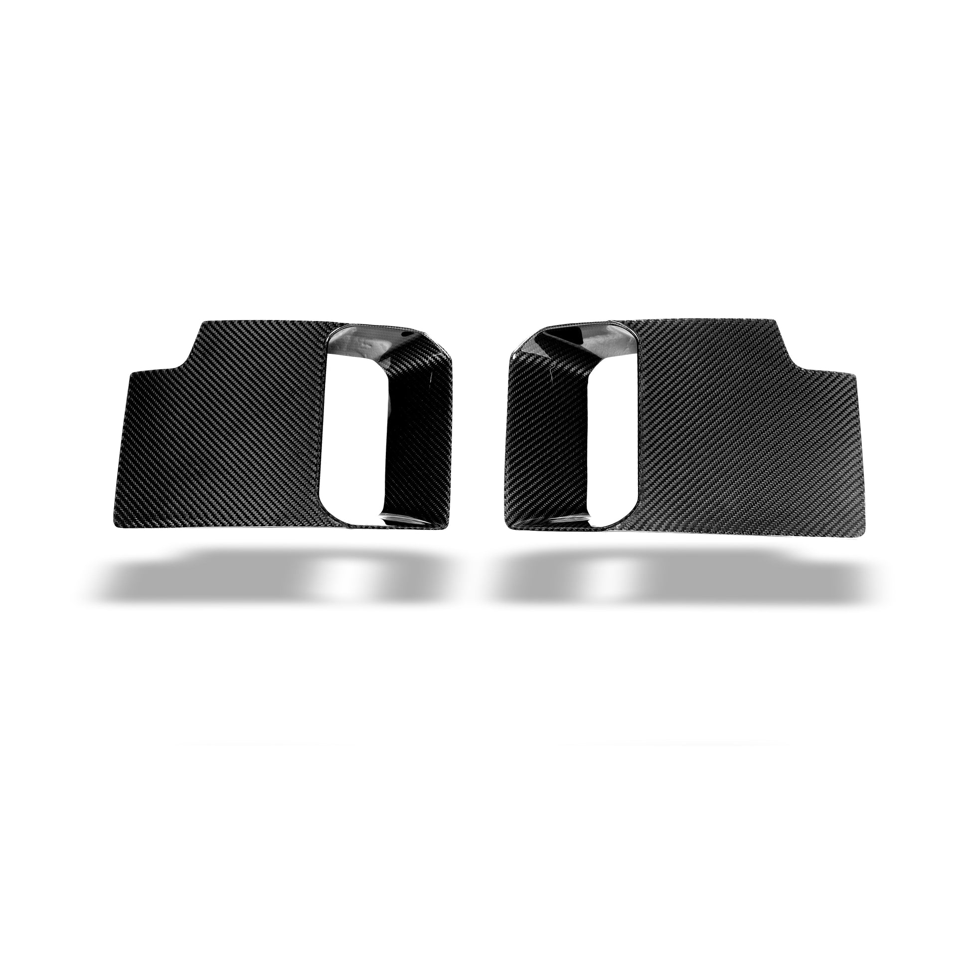 BMW M2 G87 carbon fiber block-off plates, side mounting detail