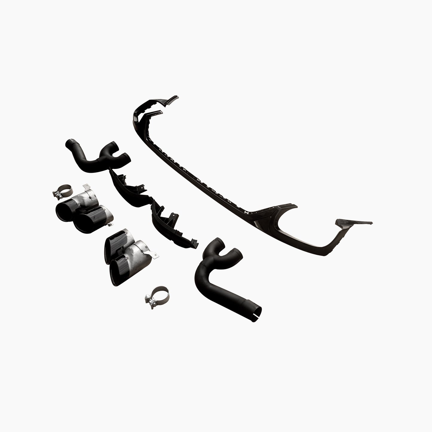 Gloss Black Rear Diffuser Exhaust Tips for Audi Q8 / SQ8 Pre-LCI (2019-2023)
