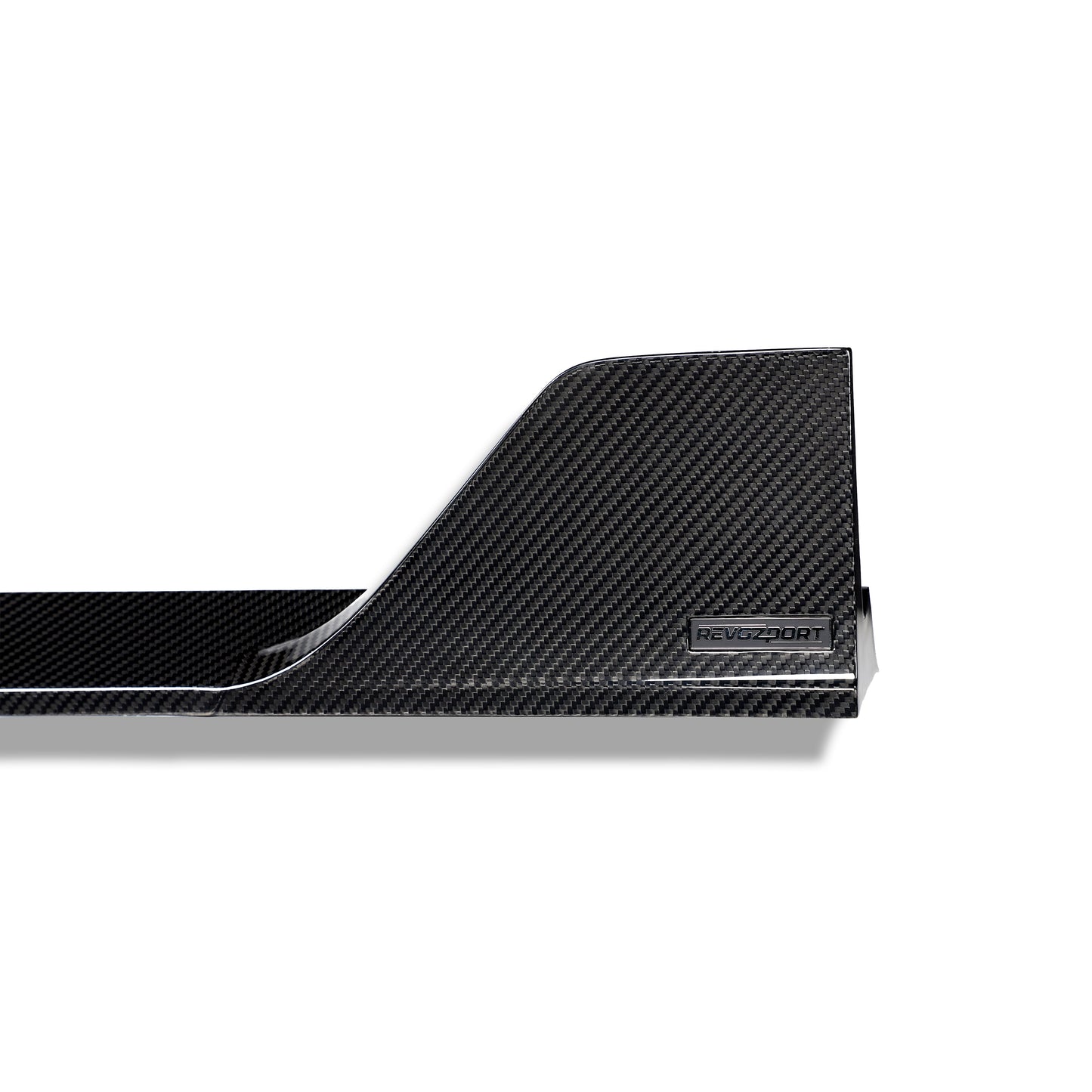 Close-up of carbon fiber side skirt edge and finish