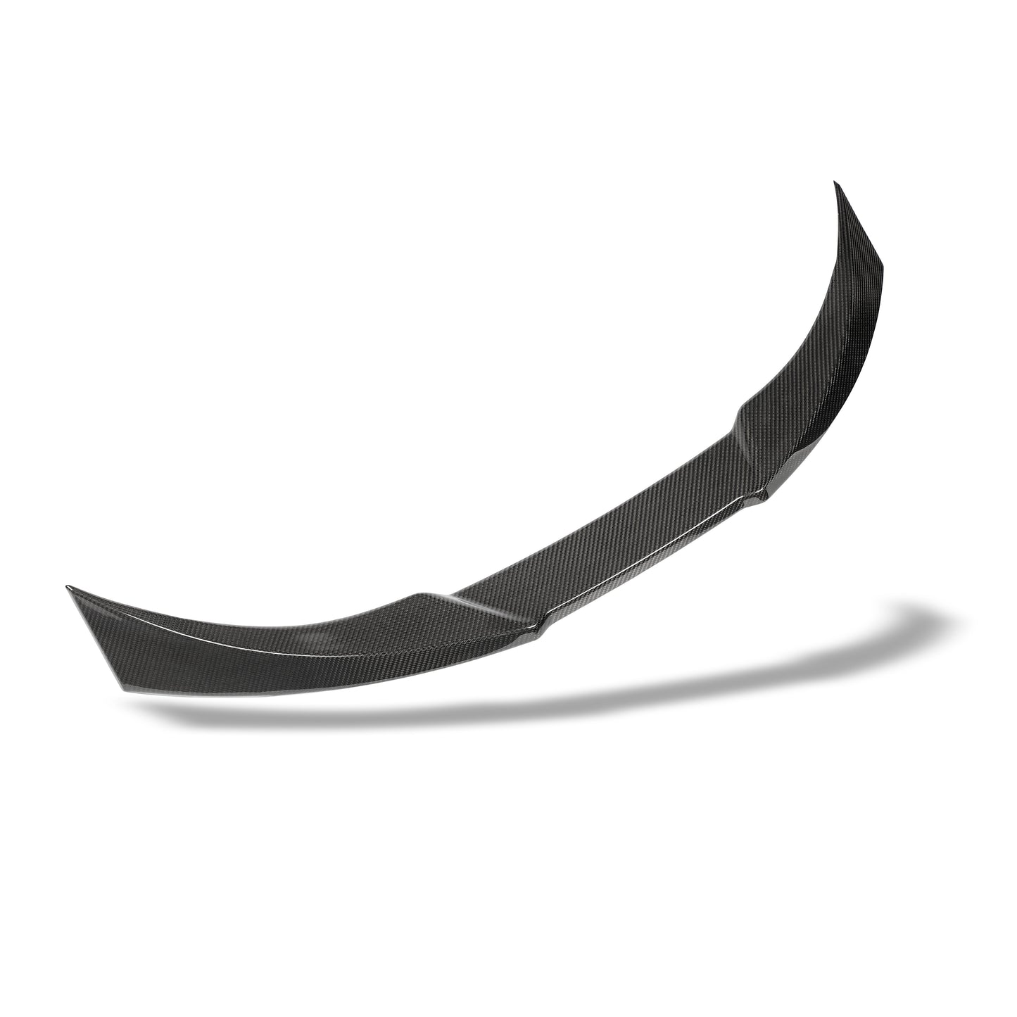 Close-up of carbon fiber spoiler edge and gloss finish