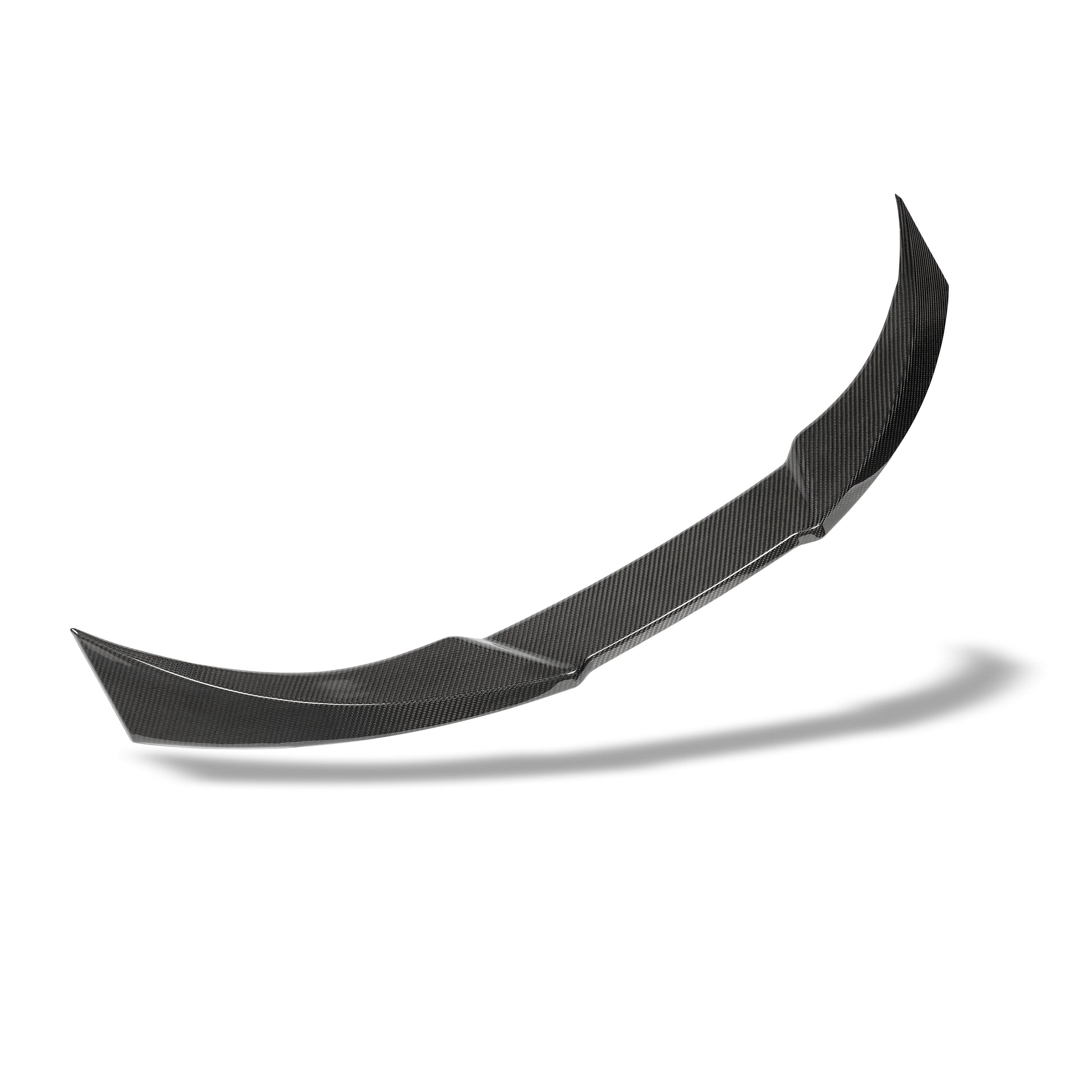 Close-up of carbon fiber spoiler edge and gloss finish
